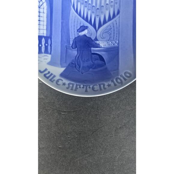 Vintage Bing & Grondahl Jule Aften 1910 Christmas Plate Blue White Porcelain - Picture 3 of 5